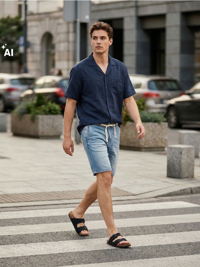 Sinsay - Pantaloni scurți slim, din denim - albastru