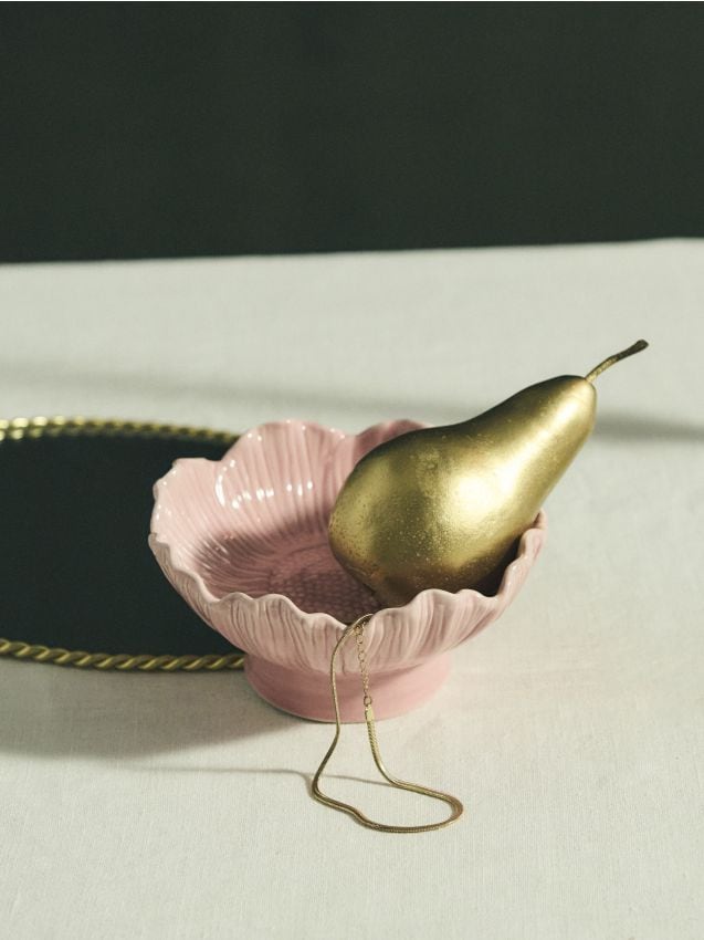 Sinsay - Tavă decorativă din ceramică în formă de floare - roz