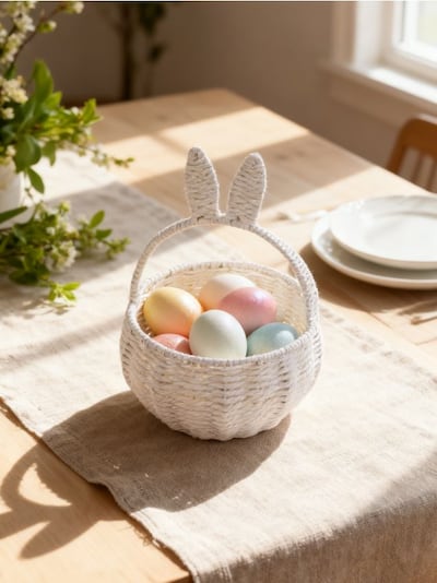 Pleciony kosz wielkanocny