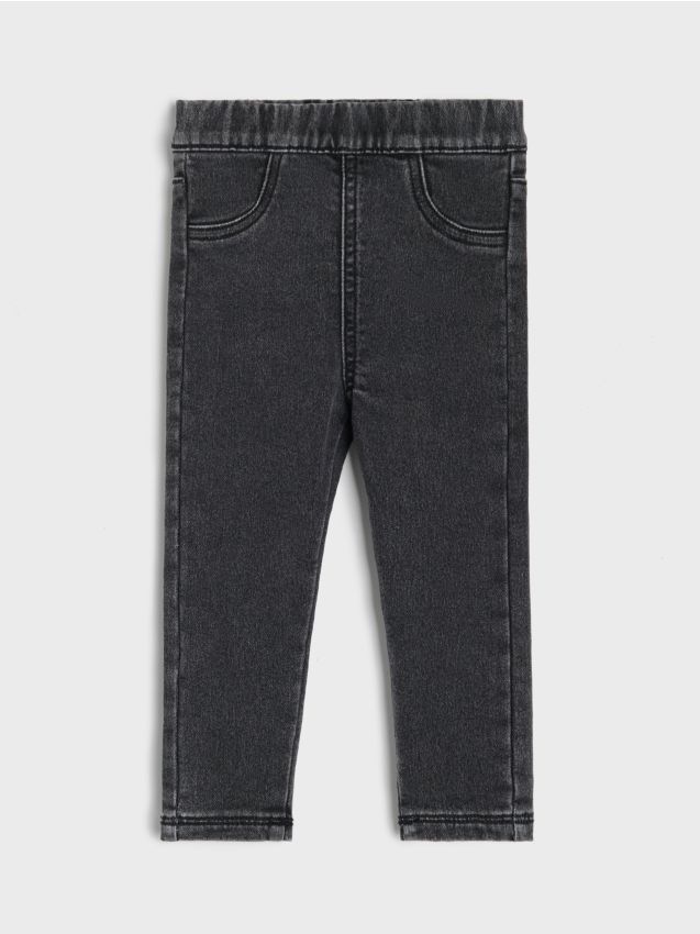 Sinsay - Jeggings cu efect prespălat - negru