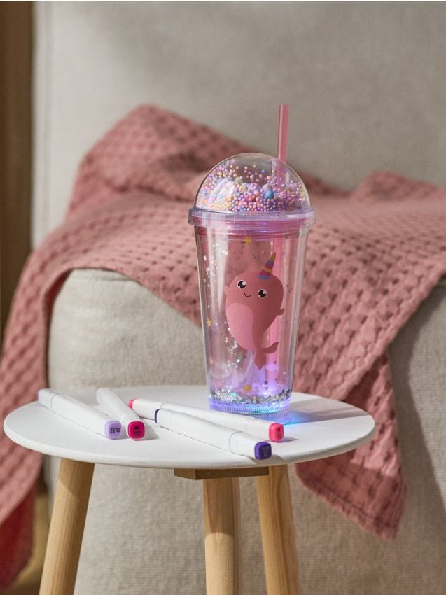 LED svetleči lonček s slamico - SINSAY