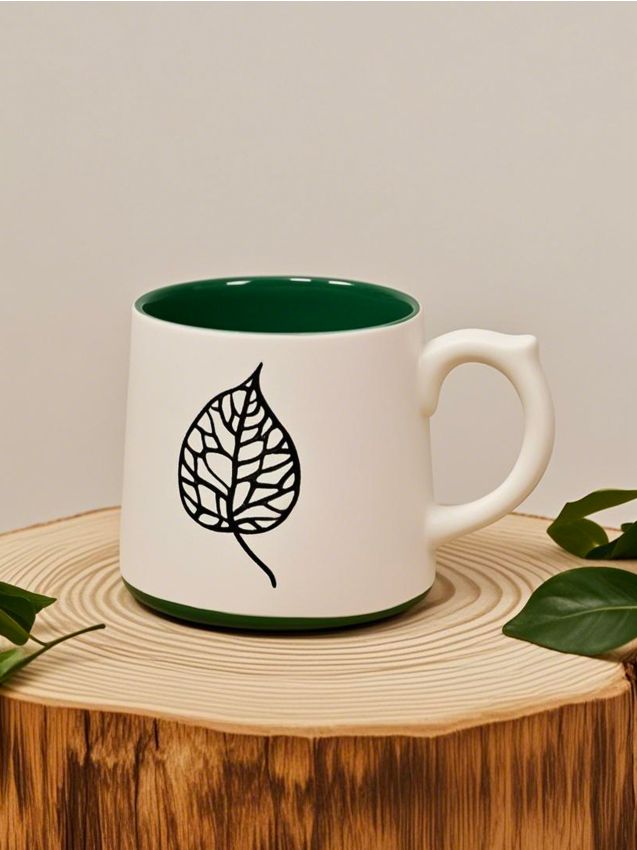 Sinsay - Cană ceramică cu imprimare - verde