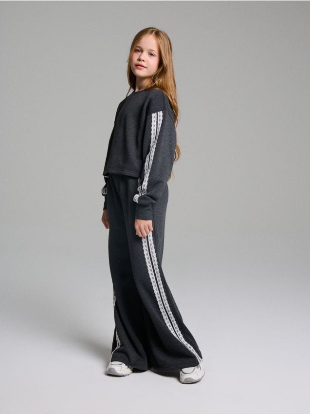 Sinsay - Široké nohavice - tmavosivá