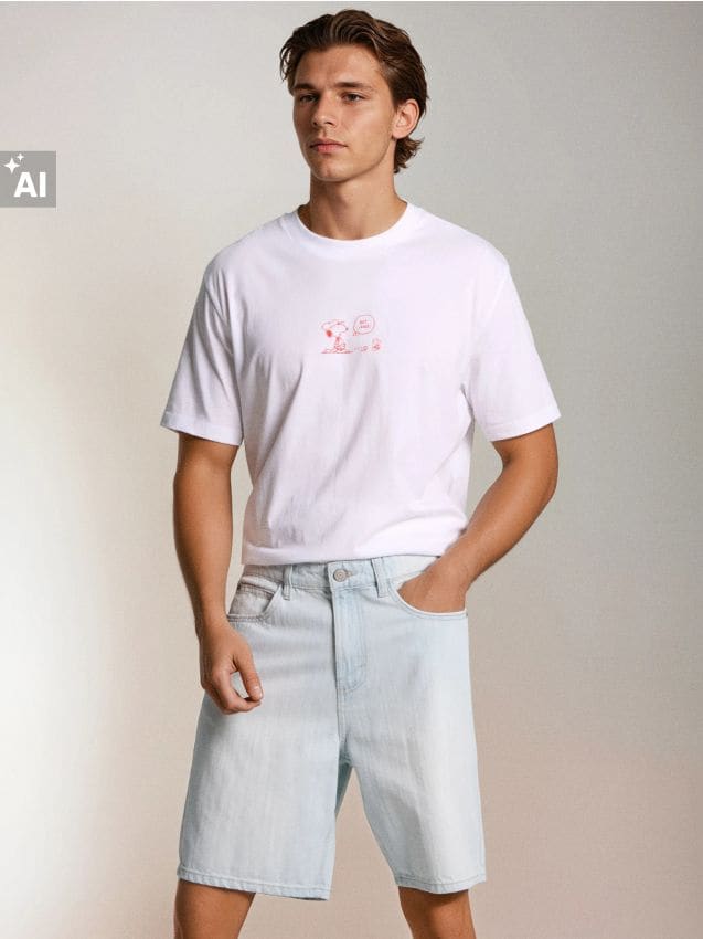 Sinsay - Pantaloni scurți din denim cu croială lejeră - albastru