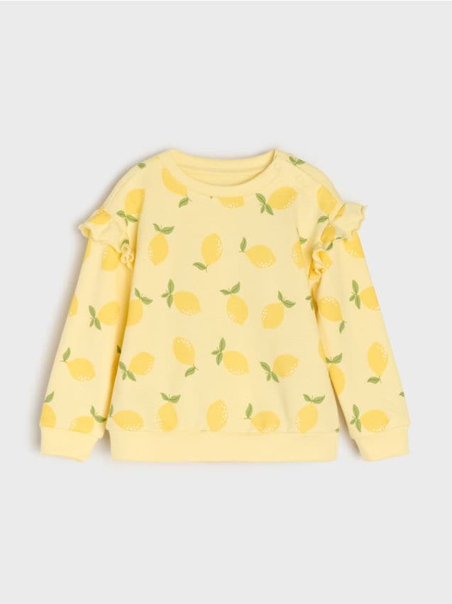 Sinsay - Hanorac cu guler rotund - galben-deschis