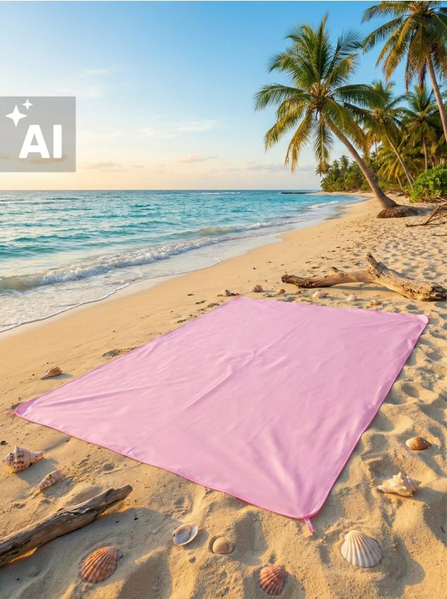 Sinsay - Pătură de plajă tip plasă cu fixare - roz-pastel