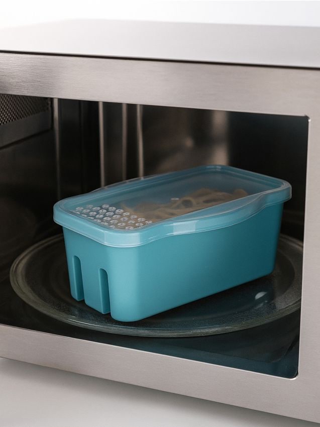 Sinsay - Recipient cu capac pentru gătit la microunde - bleumarin