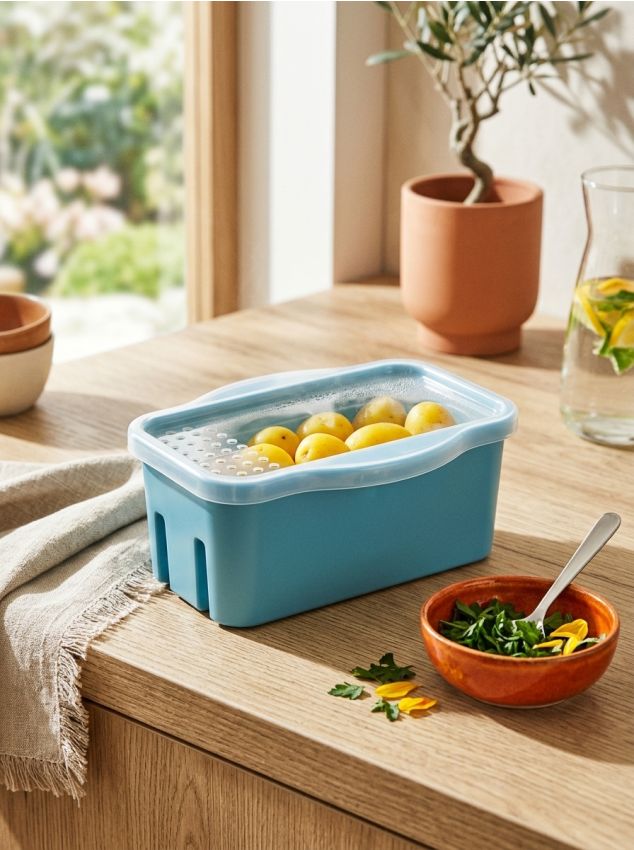 Sinsay - Recipient cu capac pentru gătit la microunde - bleumarin