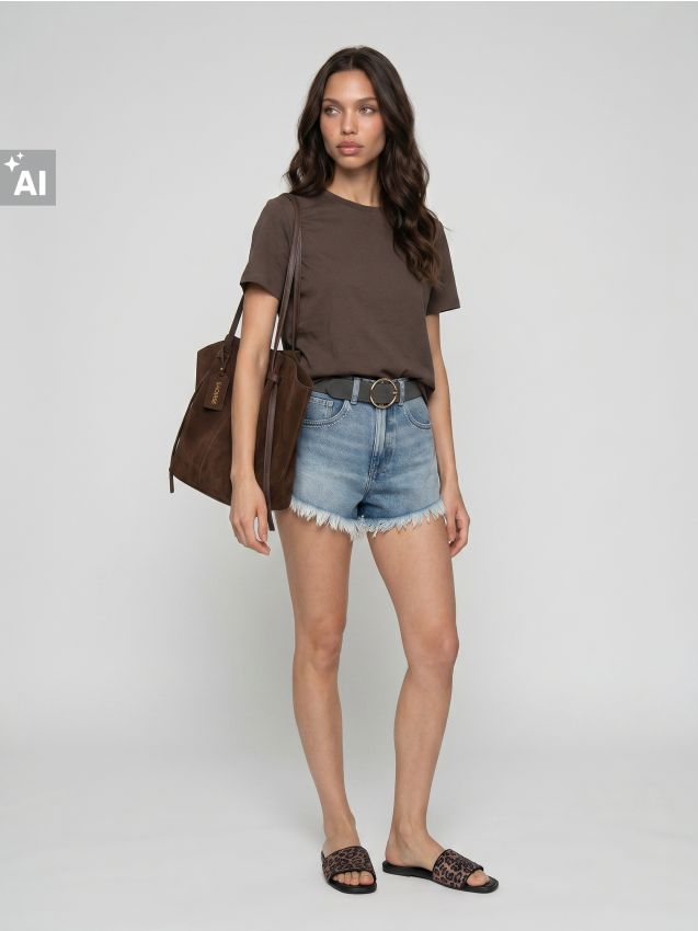 Sinsay - Tricou din bumbac cu mânecă scurtă - maro