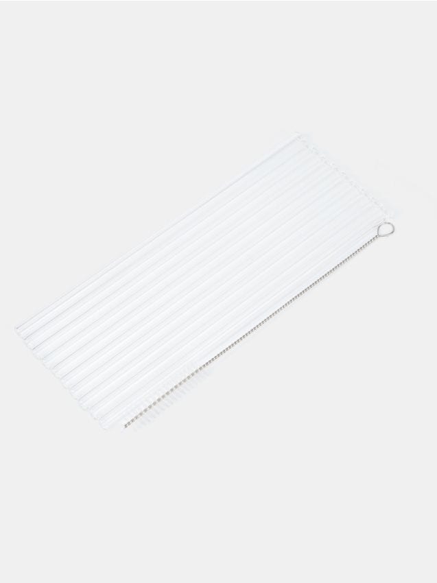 Sinsay - Sada slamiek s čističom 10 pack - clear