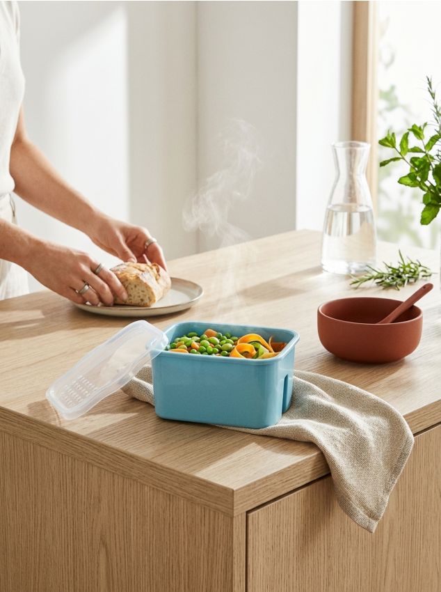 Sinsay - Recipient cu capac pentru gătit la microunde - bleumarin