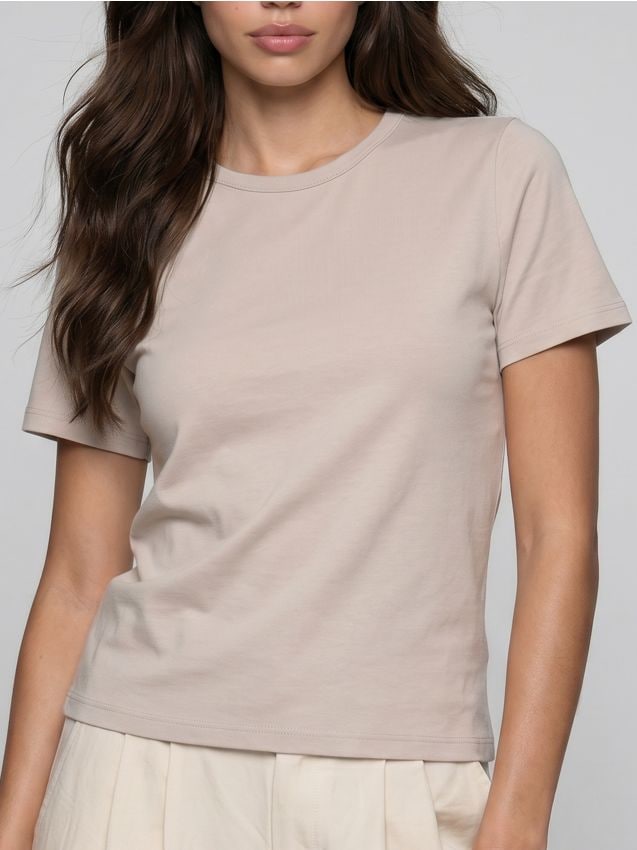 Sinsay - Tricou din bumbac cu mânecă scurtă - bej