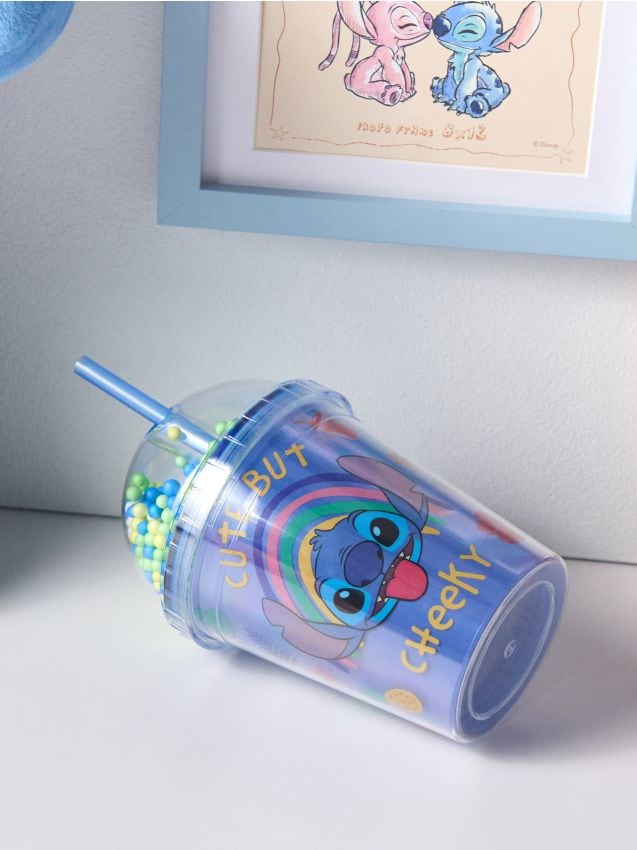 Sinsay - Cană cu capac și pai Stitch - multicolor