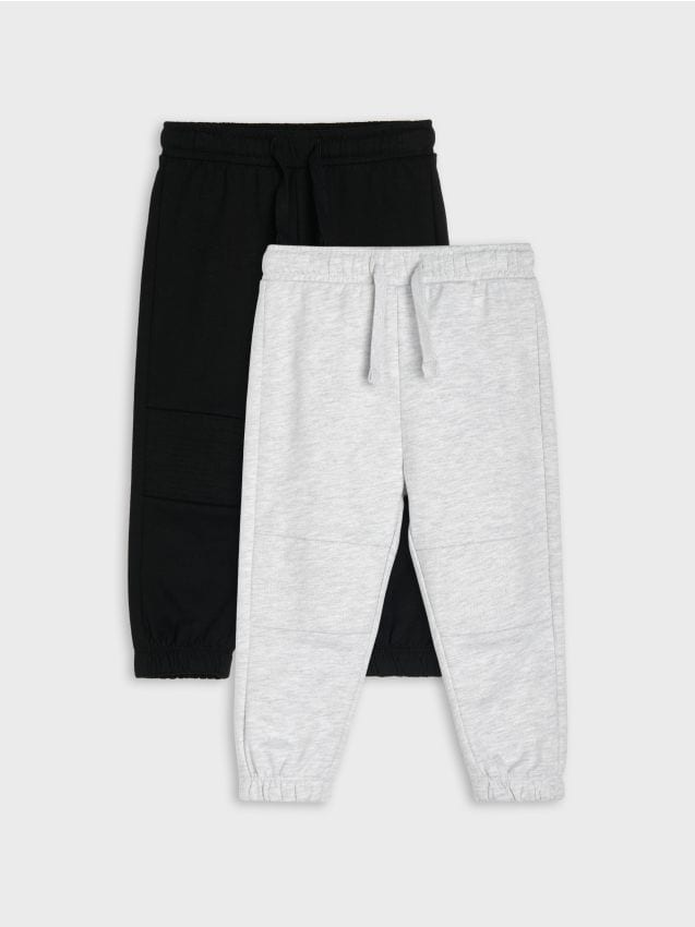 Sinsay - Pantaloni jogger din bumbac 2 pack - negru
