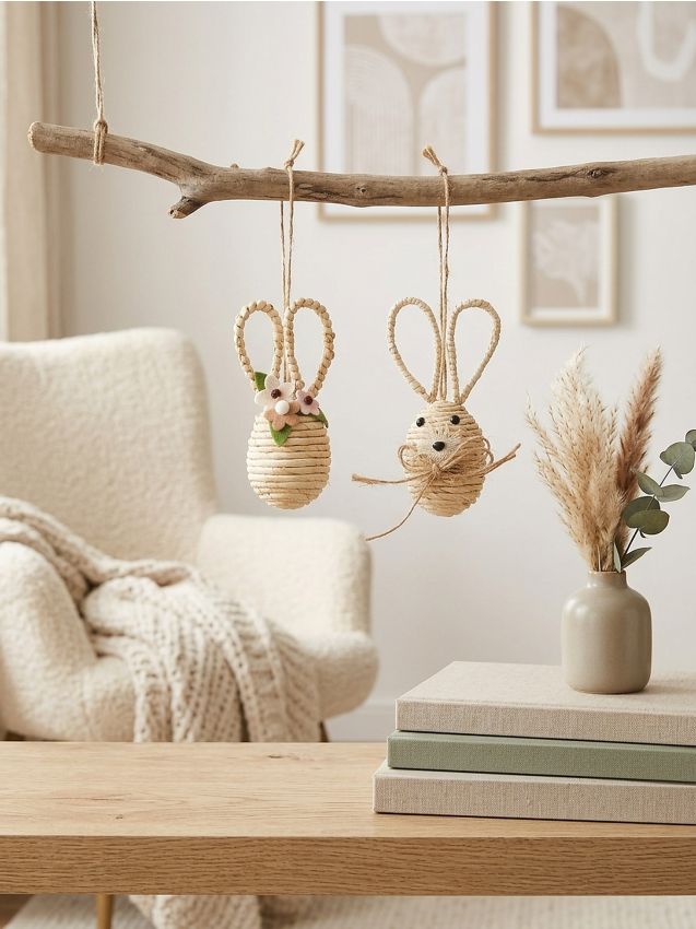 Sinsay - Decorațiuni de Paște în formă de iepurași 2 pack - bej