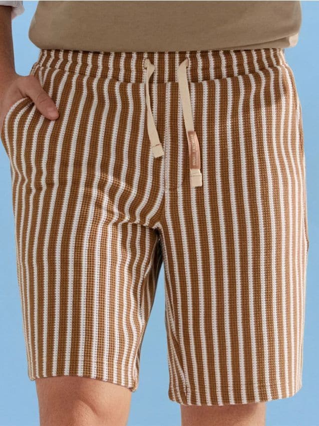 Shorts a righe in maglia - ambra