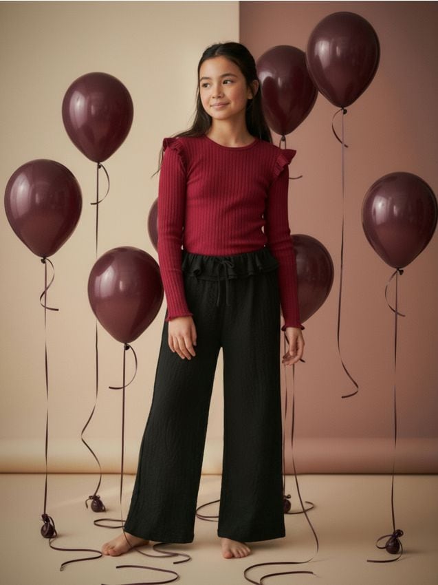 Sinsay - Pantaloni cu craci largi - negru