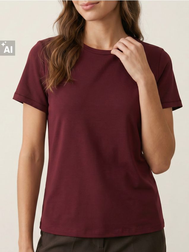 Sinsay - Tricou din bumbac basic - bordo