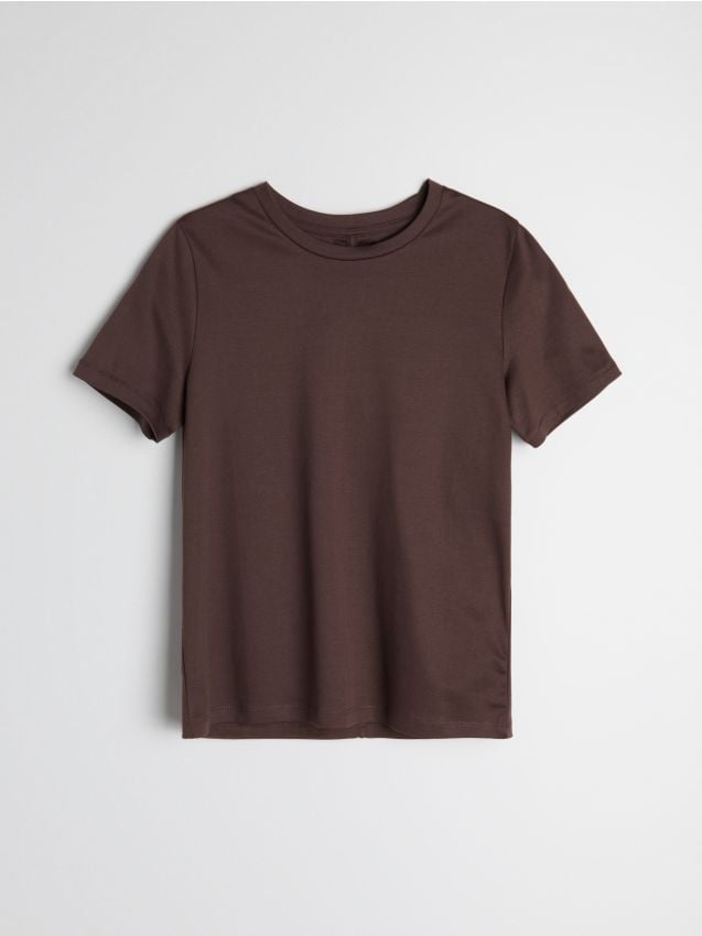 Sinsay - Tricou din bumbac basic - maro