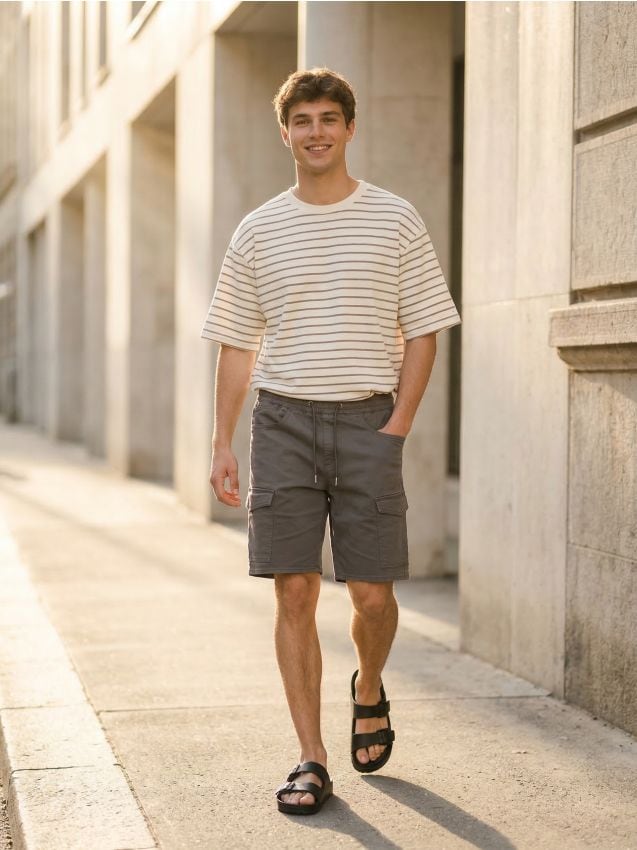 Sinsay - Szorty jeansowe jogger - szary