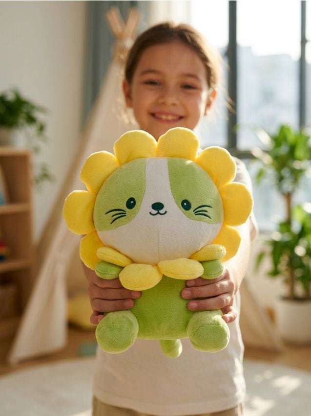 Sinsay - Leu de pluș cu coamă florală - verde-deschis