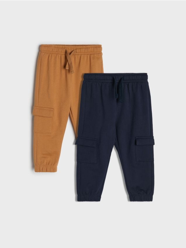 Sinsay - Pantaloni jogger din bumbac 2 pack - bleumarin