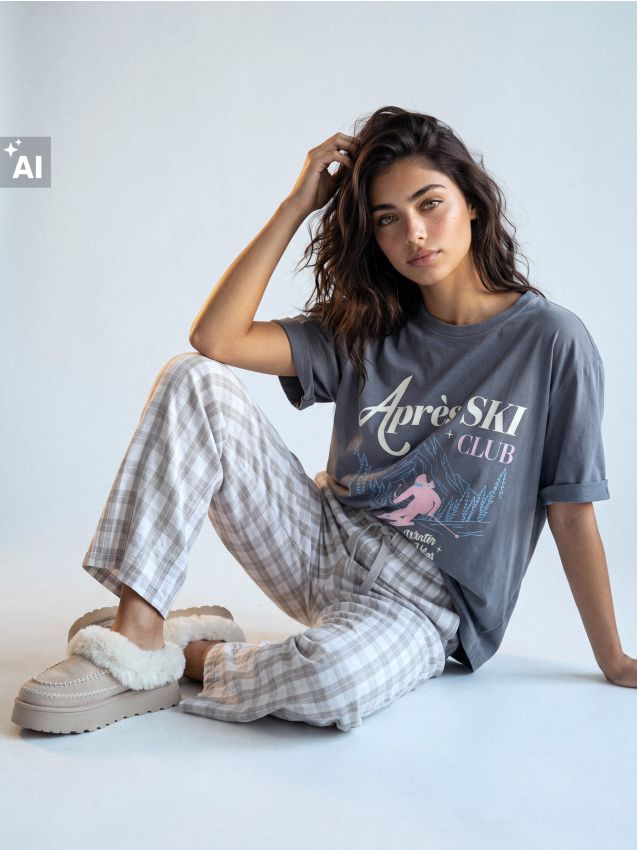 Sinsay - Pantaloni de pijama cu bumbac - gri deschis