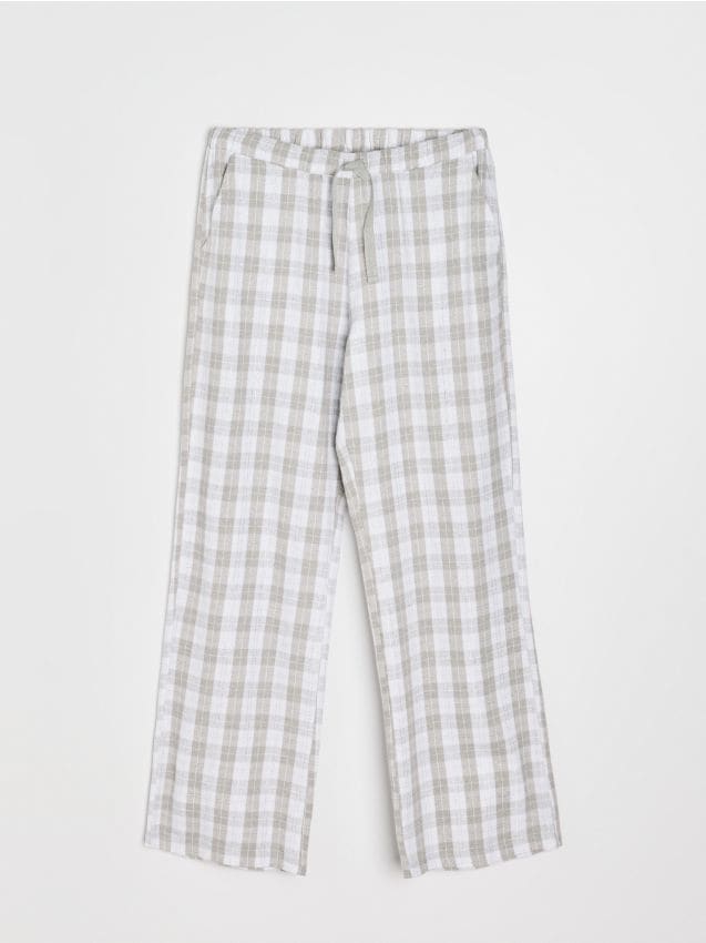 Sinsay - Pantaloni de pijama cu bumbac - gri deschis