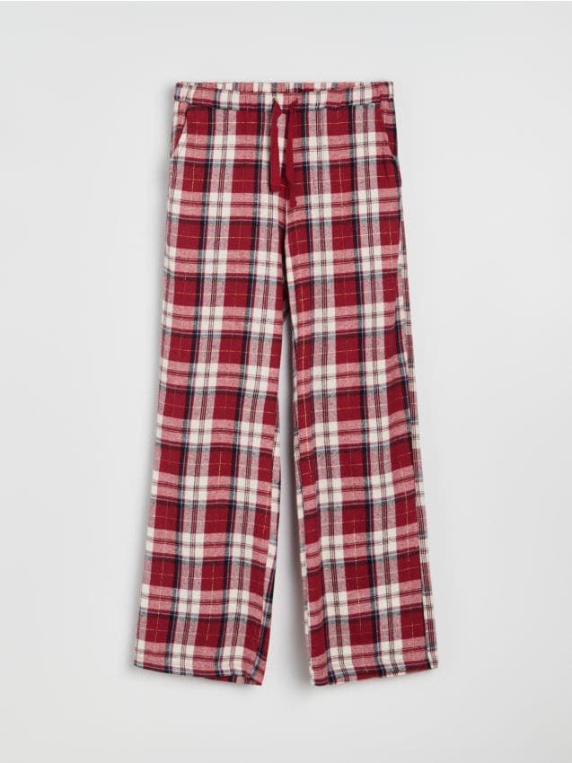 Sinsay - Pantaloni de pijama cu bumbac - roșu