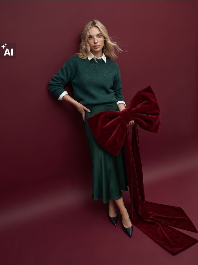 Sinsay - Fustă midi din satin cu cusătură asimetrică - verde-închis
