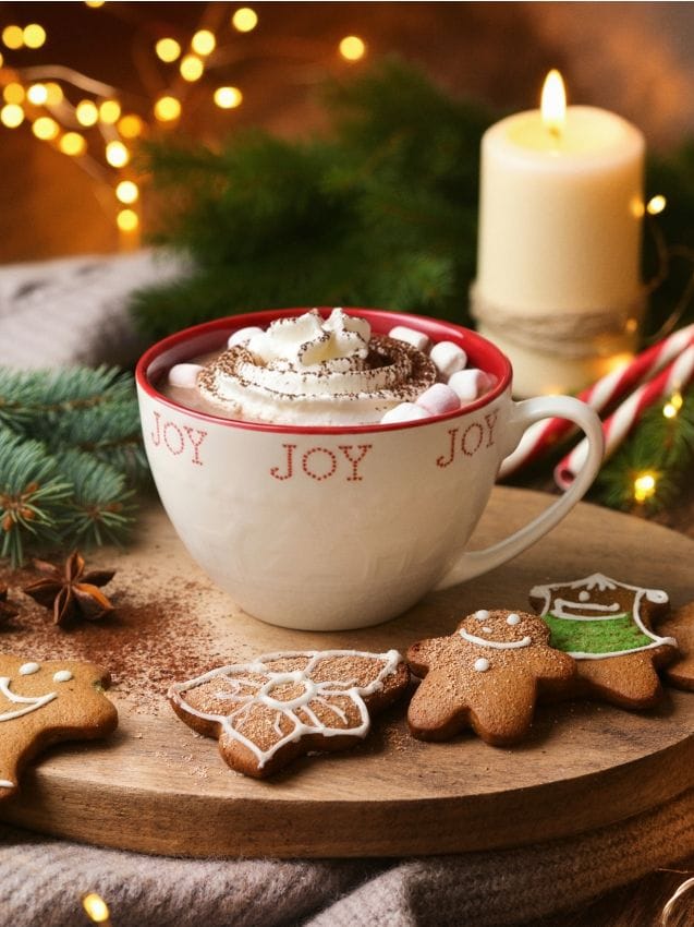 Sinsay - Cană de Crăciun din ceramică cu inscripția „Joy“ - roșu