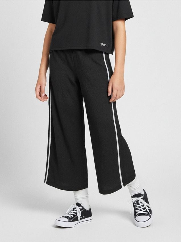 Sinsay - Nohavice s pruhom - čierna