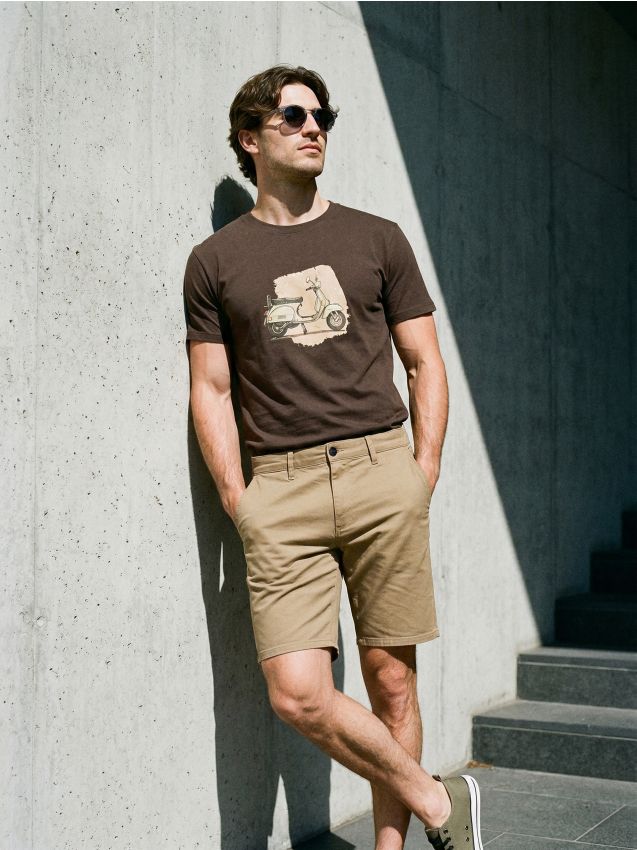 Sinsay - Șorturi din denim din bumbac - bej