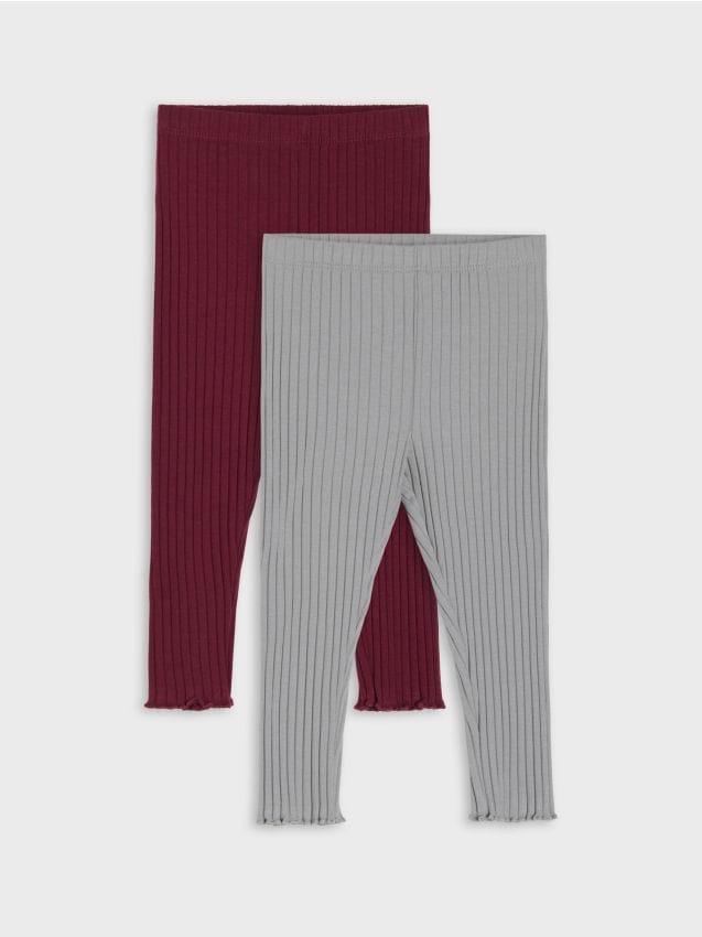 Sinsay - Legginguri riglate 2 pachete - bordo