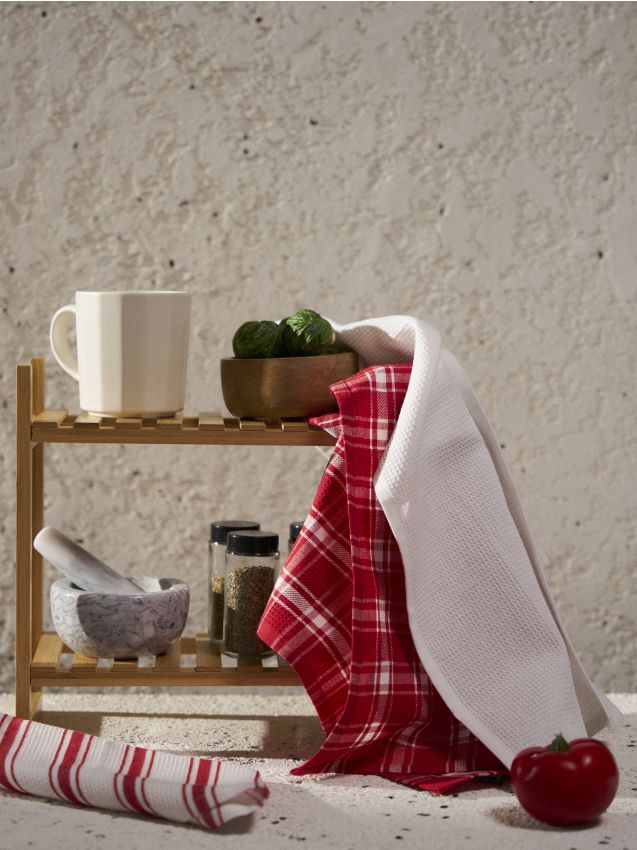 Sinsay - Súprava 3 kuchynských utierok - červená