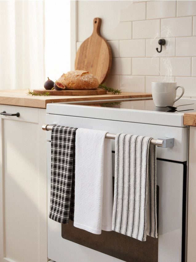 Sinsay - Súprava 3 kuchynských utierok - čierna