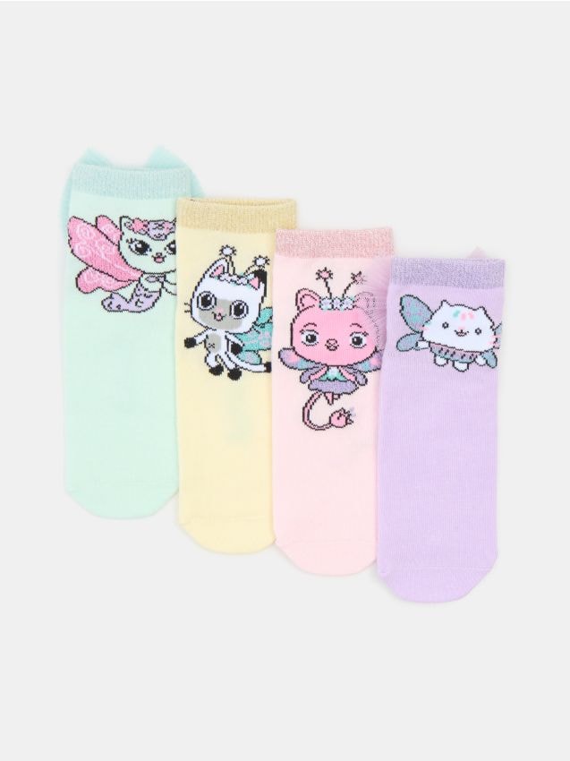 Sinsay - Șosete cu nervuri cu fundițe decorative 4 pack Gabbys Dollhouse - multicolor