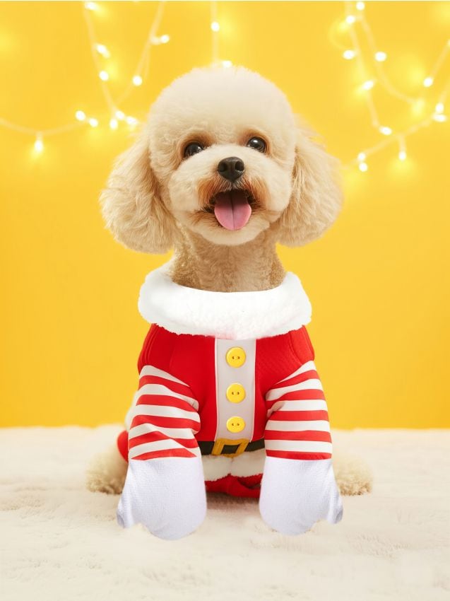 Sinsay - Hăinuță pentru câine cu motiv Moș Crăciun - roșu