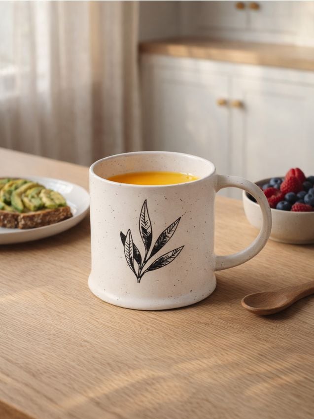 Sinsay - Cană ceramică cu imprimare - negru