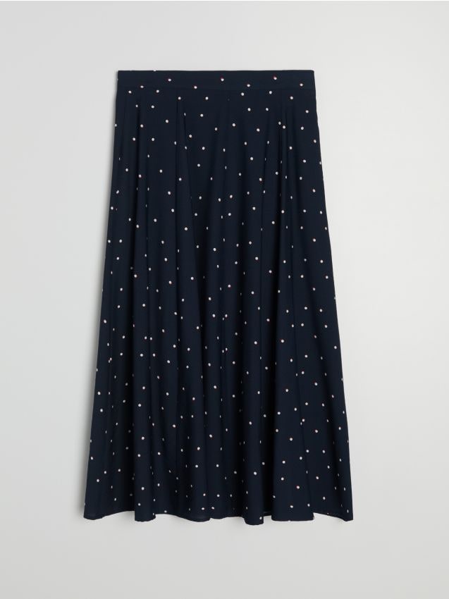 Sinsay - Wiskozowa spódnica midi w grochy - wielobarwny