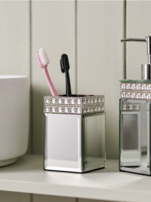 Sinsay - Suport pentru periuțe de dinți cu efect de oglindă - argintiu