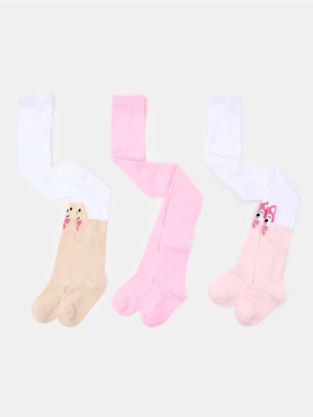 Sinsay - Colanți Din Bumbac 3 Bucăți - multicolor
