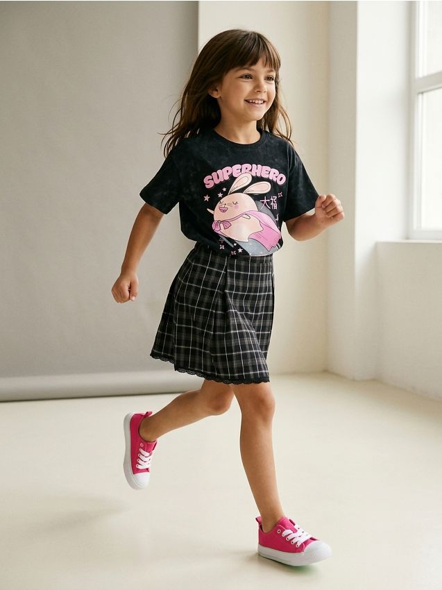 Sinsay - Tricou din bumbac cu imprimeu - negru