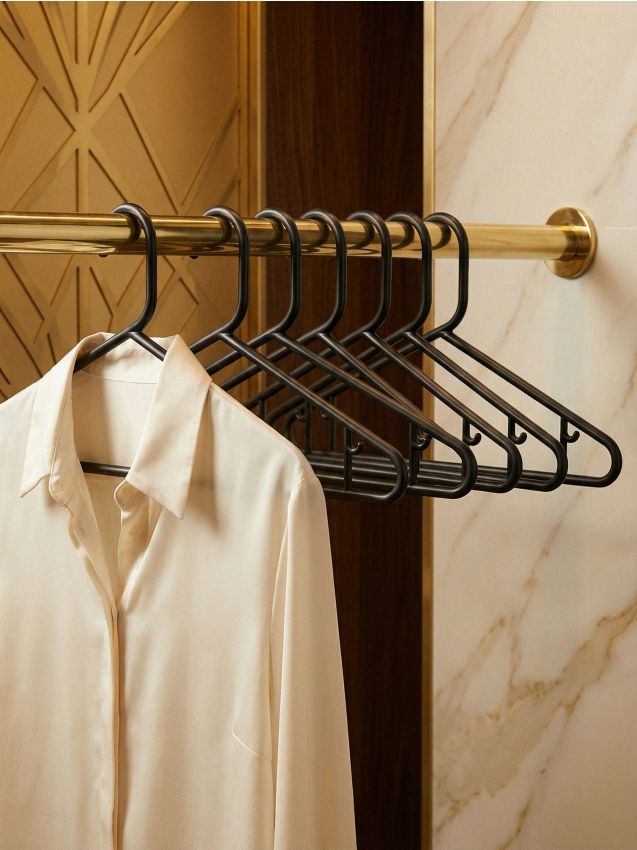 Sinsay - Set de umerașe din plastic cu finisaj lucios 10 bucăți - negru