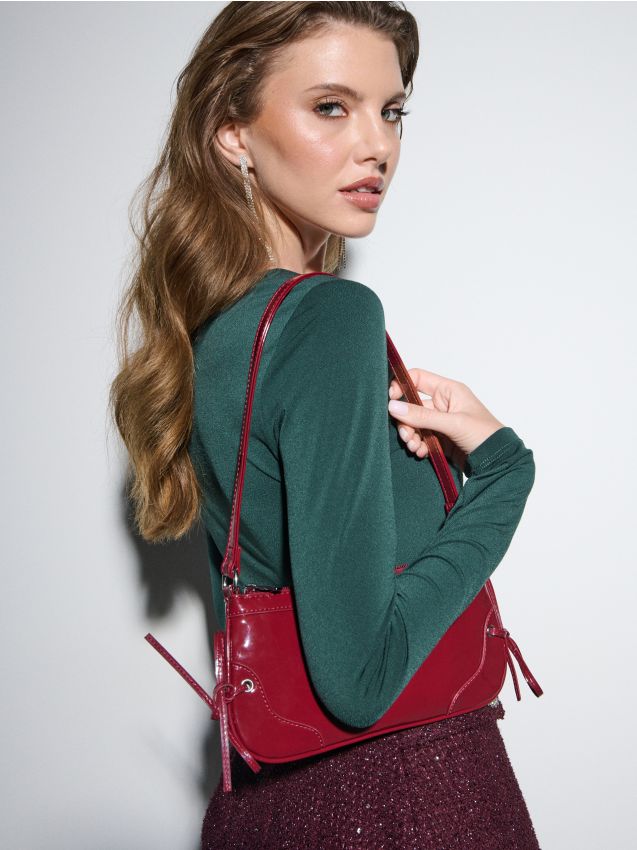 Sinsay - Malá taška cez rameno - burgundská červená