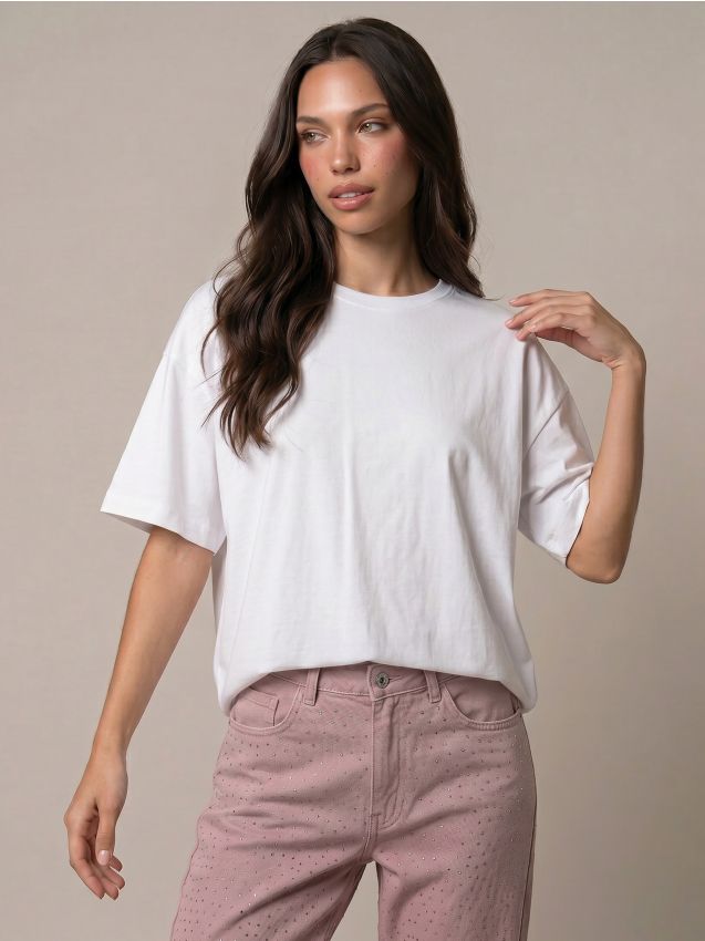 Sinsay - Tricou din bumbac basic - alb