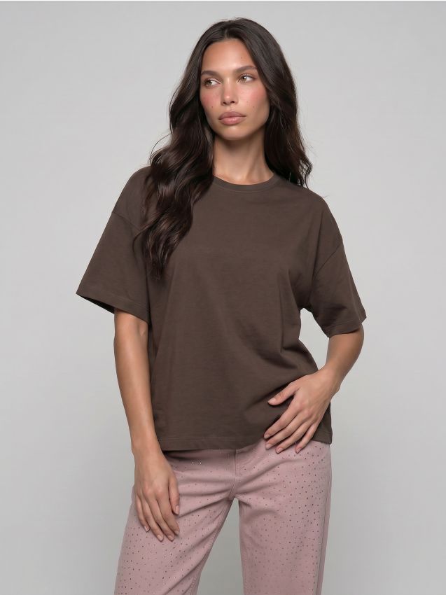 Sinsay - Tricou din bumbac basic - maro