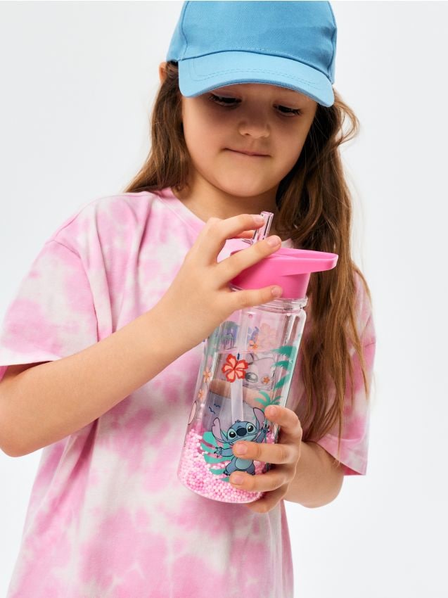 Sinsay - Sticlă de apă cu mâner și pai Lilo & Stitch - multicolor