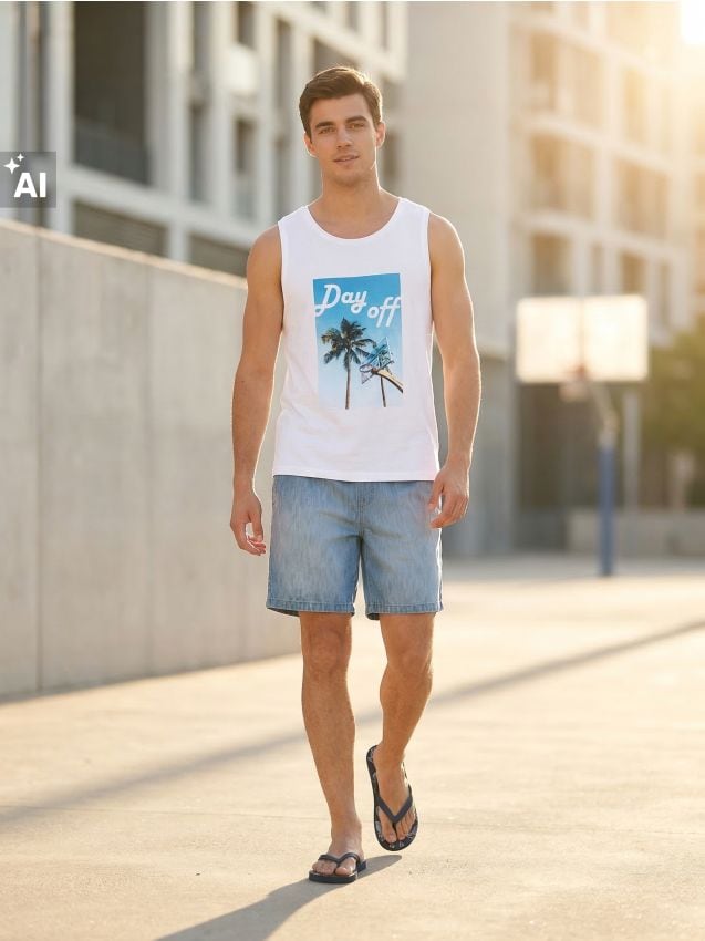 Sinsay - Pantaloni scurți din denim loose jogger cu efect prespălat - albastru