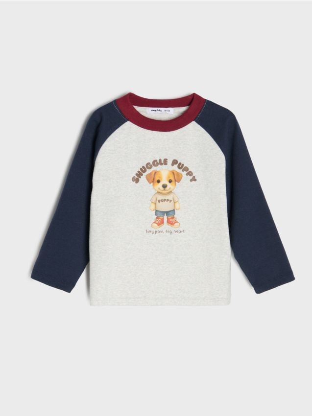 Sinsay - Tricou din bumbac cu imprimeu cu ursuleț - multicolor